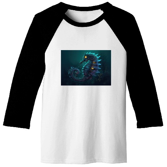 Neon Shark Attack Baseball Tees