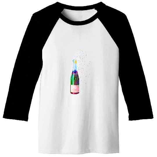 Champagne Bottle Sparks Baseball Tees