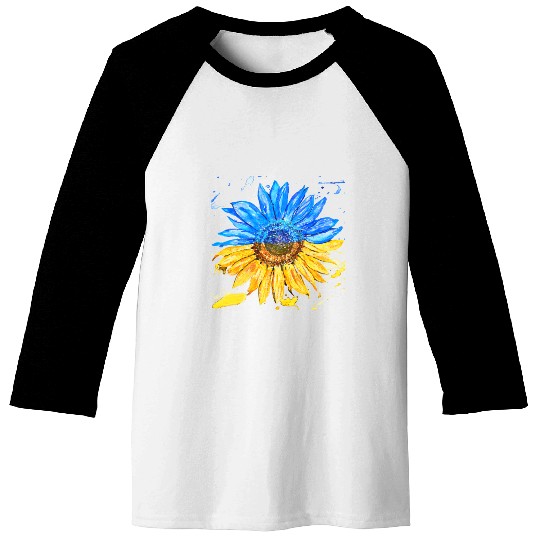 Ukraine Flag Sunflower Ukrainian Support Baseball Tees