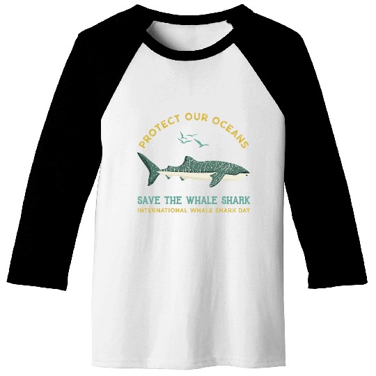 Save The Whale Sharks Protect Our Oceans Baseball Tees