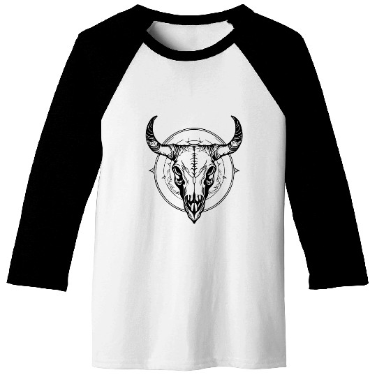 Cow Skull Boho Baseball Tees