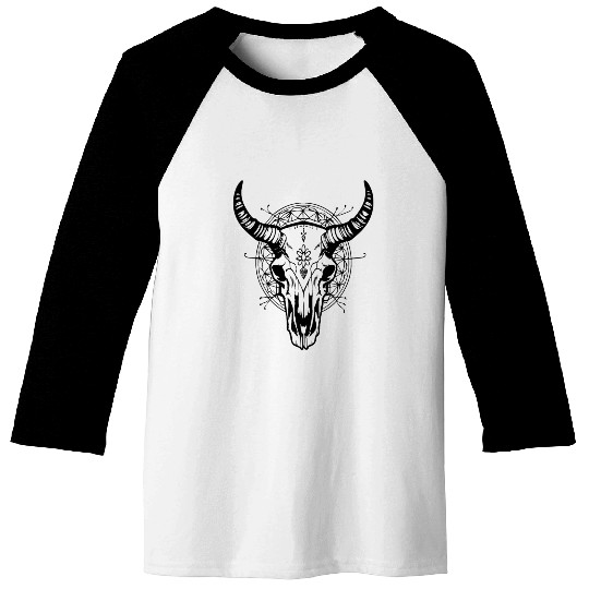 Cow Skull Boho Baseball Tees