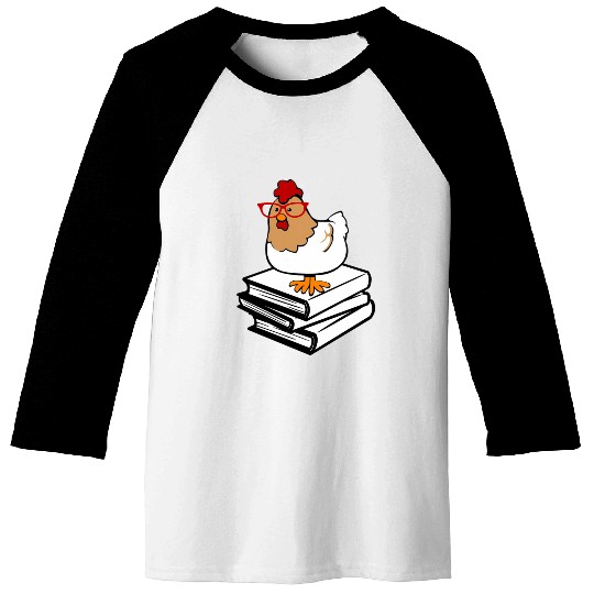 Chicken Book Nerd Love Reading Farm Baseball Tees