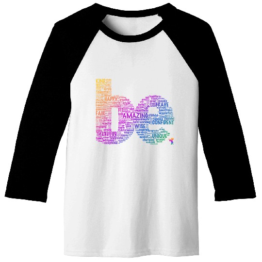 Inring Positive Word Be Colorful Letter Baseball Tees