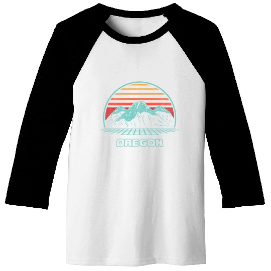 Oregon Mountain Hiking 80S Style Baseball Tees