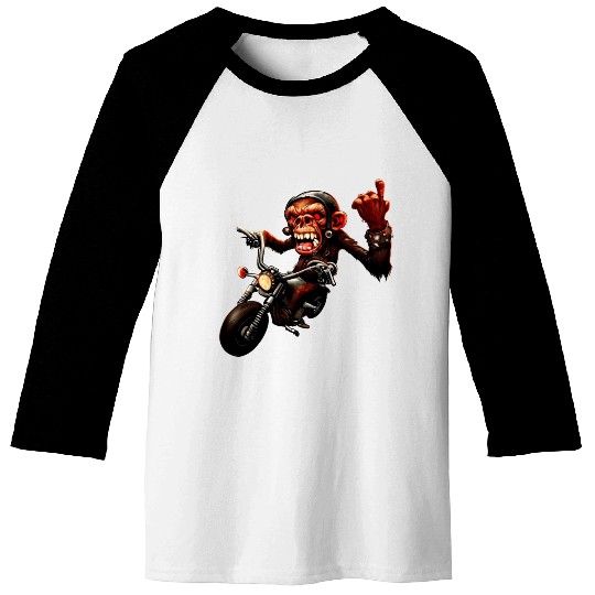 Zombie Raider Monkey Rockstar Baseball Tees