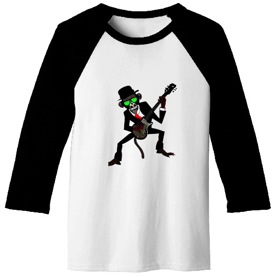 Zombie Monkey Guitar Electric Baseball Tees