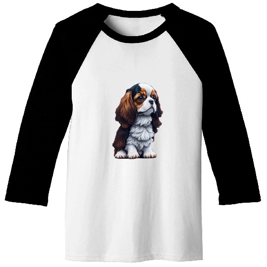Cavalier King Charles Spaniel Dog Puppet Baseball Tees