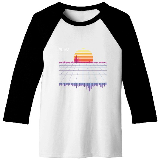 Outrun Synthwave Retrowave Wave Sunset Aesthetic Baseball Tees