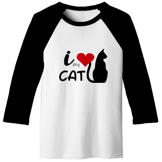 I LOVE MY CAT Baseball Tees
