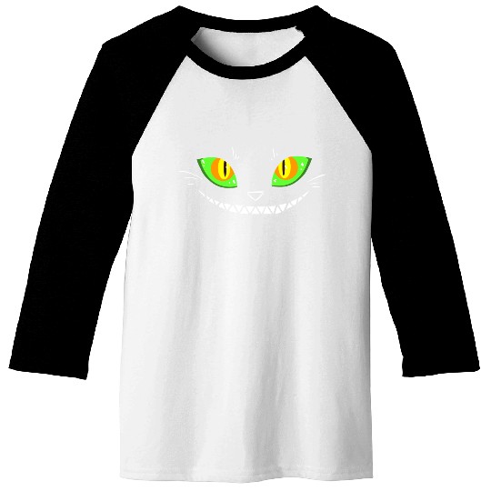 Creepy Cat Face Baseball Tees
