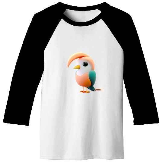 Cute Bird of Paradise 3D Render Baseball Tees