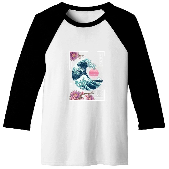 Vaporwave Synthwave 80'S Japan Japanese Great Baseball Tees