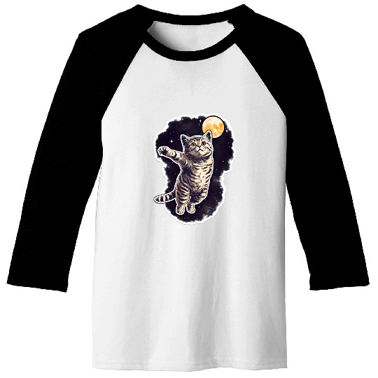 Space cat Baseball Tees