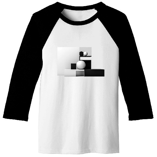 Abstract Circles and Square Baseball Tees