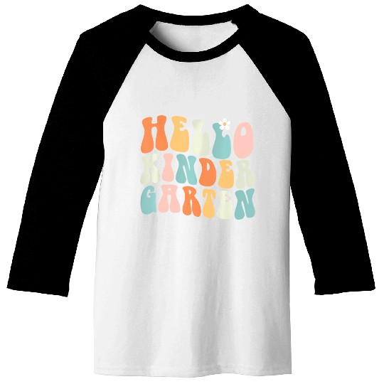 Hello Kindergarten Teacher Team Back To School Baseball Tees