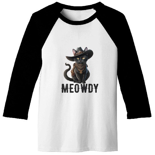 Meowdy Cat Cory Music Kitten Cowboy Baseball Tees
