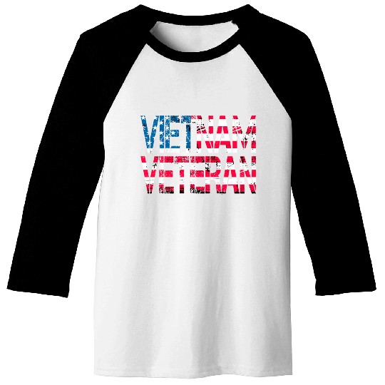 Vietnam Veteran Us Flag Vietnam Vets Baseball Tees