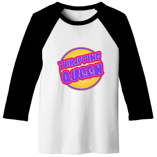 Thrifting Queen purple yellow Baseball Tees