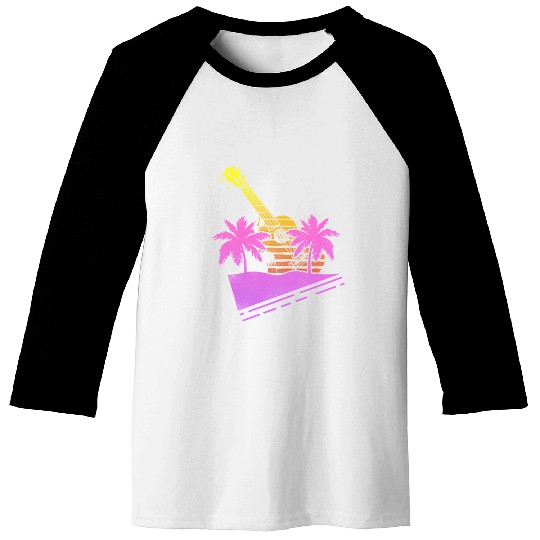 Hawaiian Ukulele Uke 80S 90S Baseball Tees