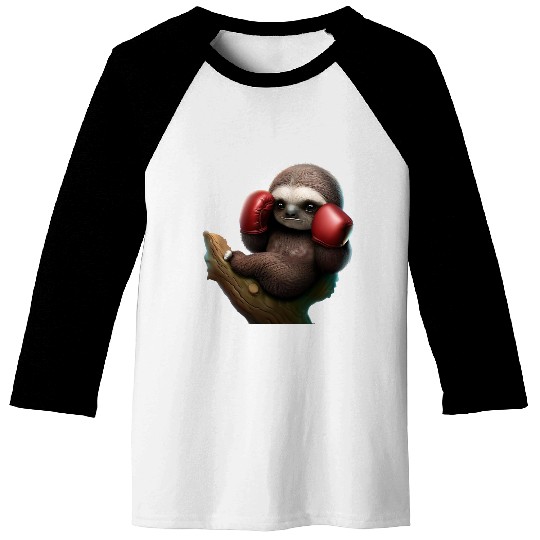 Boxing sloth on tree Baseball Tees
