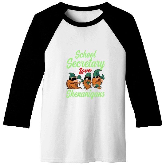 School Secretary St. Patrick's Day Baseball Tees
