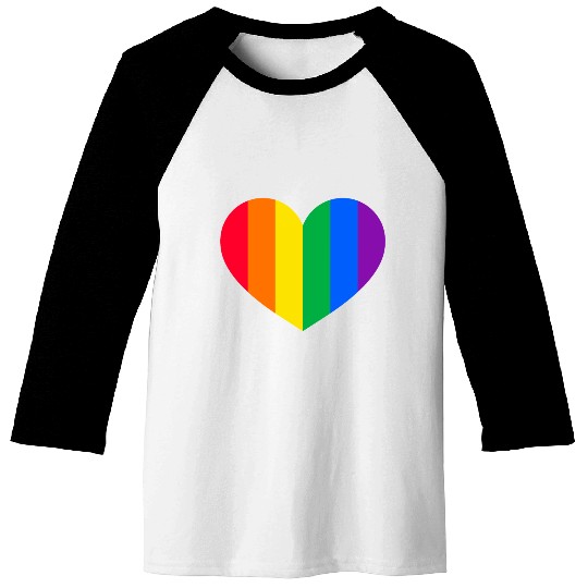 Gay Pride Rainbow Heart Baseball Tees