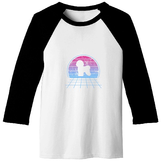 Bichon Frise Silhouette Retro Vintage Baseball Tees