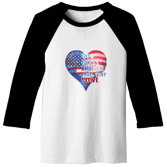 God bless America Land that I love Baseball Tees