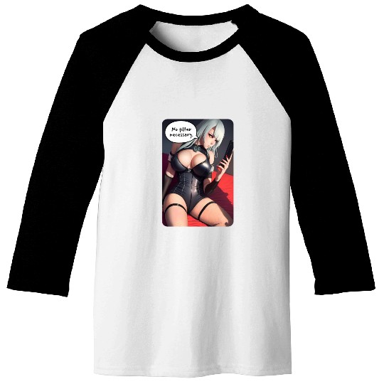 Cyberpunk Waifu Influencer Design 3 Baseball Tees