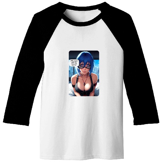 Cyberpunk Waifu Influencer Design 10 Baseball Tees