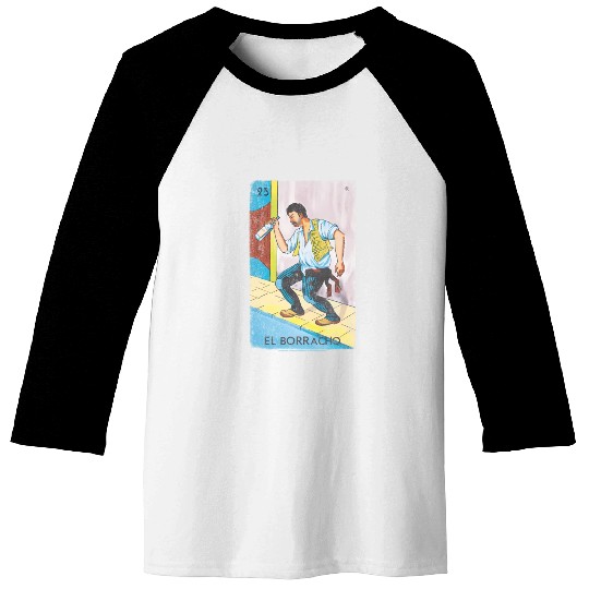 Loteria El Borracho Colorful Tarot Card Baseball Tees