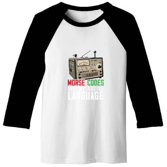 Ham Radio Operator Morse Code Radioactivity Baseball Tees