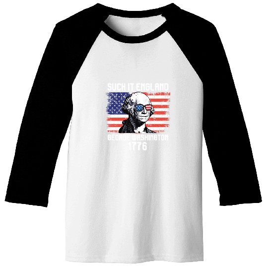 Suck it England George Washington 1776 USA Baseball Tees