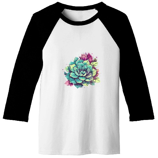 Flower Cactus Desert Succulent Cacti Retro Baseball Tees
