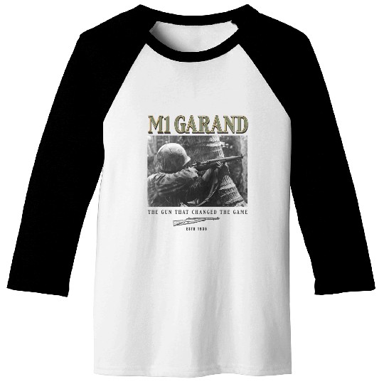 World War 2 Weapon M1 Garand Rifle Baseball Tees