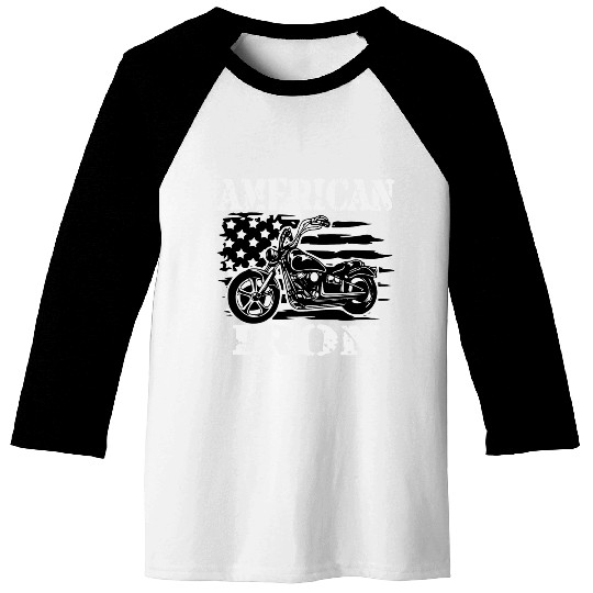 American Iron Motorcycle ©WhiteTigerLLC.Com Baseball Tees