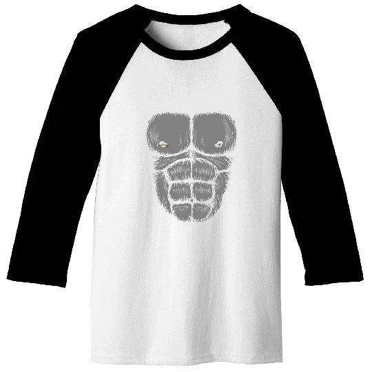 Funny Gorilla Chest , Halloween Monkey Chest Suit Baseball Tees