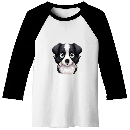 Loving Border Collie Gaze Design Baseball Tees