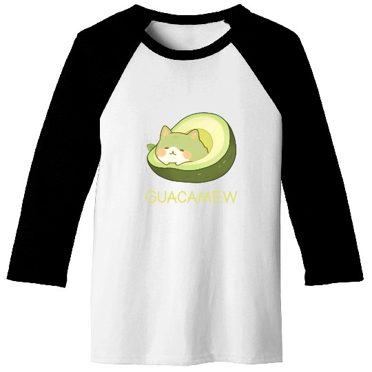 Guacamew Funny Avocado Kawaii Cat Lover Baseball Tees