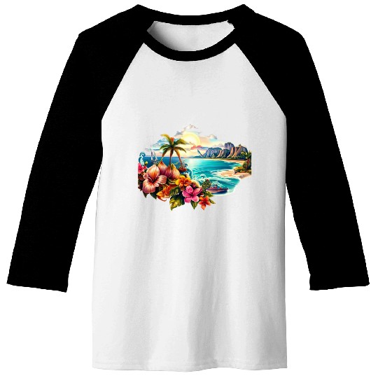 Tropical Paradise Baseball Tees