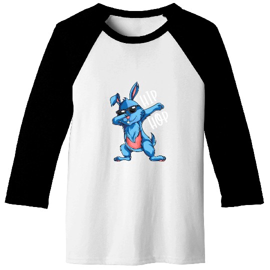 Hip Hop Dabbing Bunny Easter Day Baseball Tees