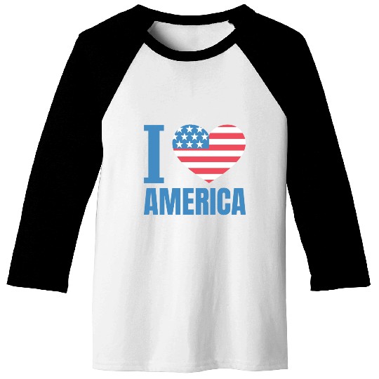 I Love America Baseball Tees