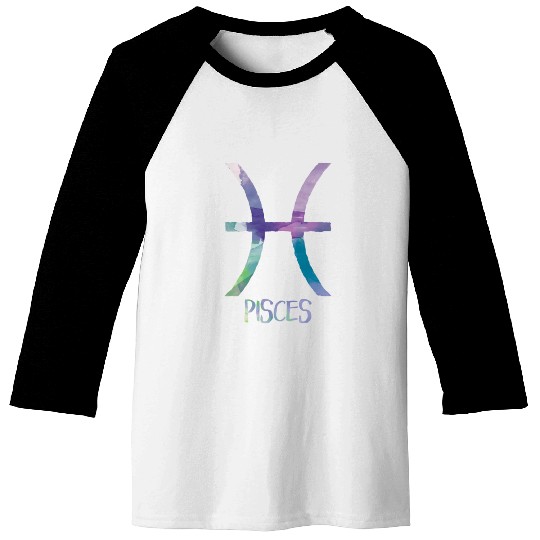 Pisces Zodiac Symbol Astrology Fish Water Sign Baseball Tees