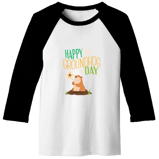 Groundhog Day 2021 Happy Ground Hog Baseball Tees