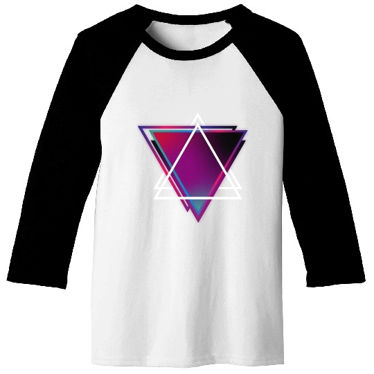 "Triangle Bliss: Geometric Marvel Baseball Tees"