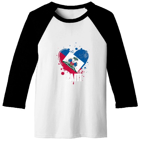 Haitian Vacation Haiti Flag Baseball Tees