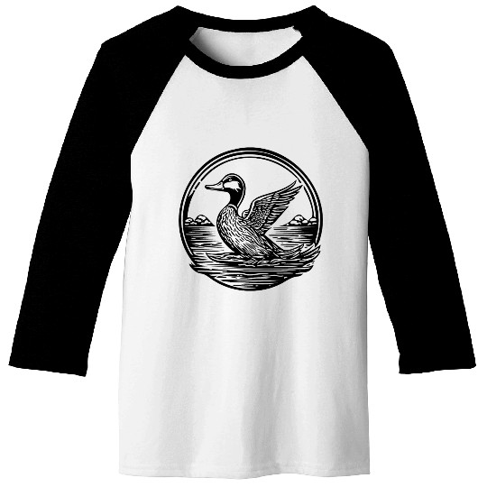 Duck Bird Nature Pond Baseball Tees