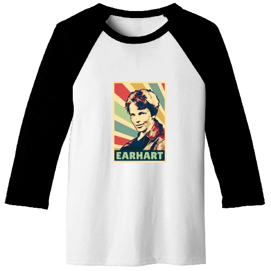 Amelia Earhart Vintage Colors Baseball Tees
