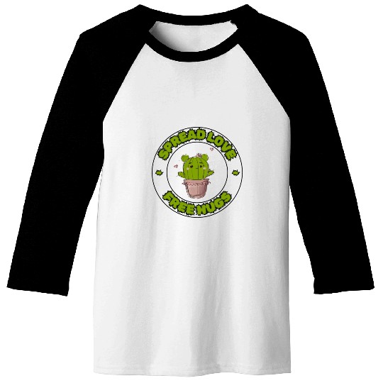 Spread Love Free Hugs Funny Cactus in a Pot Baseball Tees
